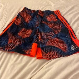 Adidas Vibrant Red and Navy Patterned Shorts